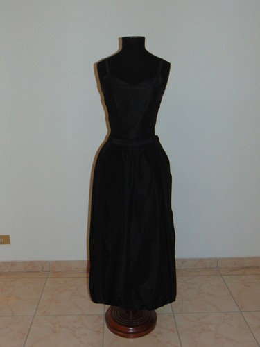 Completo donna nero elegante top corto e gonna lunga tulipano 40 S ENTRA E  LEGGI | eBay