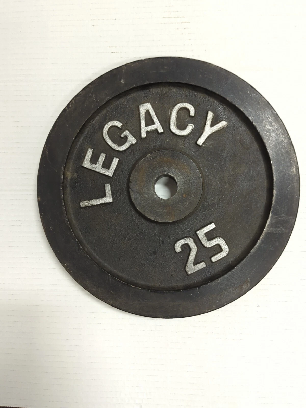 25 Lb Legacy Standard Size Cast Iron Barbell Weight Plates Black Metal Vintage