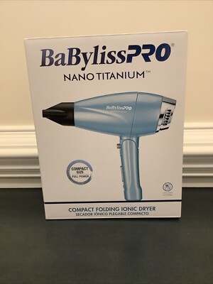 Babylyss Pro Nano Titanium Compact Folding Ionic Dryer Brand New