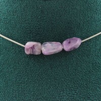Halskette 3 Perlen Charoit Aus Russland. Kette Aus Edelstahl Halskette Damen