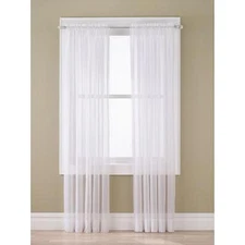  Essential Home One Sheer Voile Window Panel  Ivory  59x84" 
