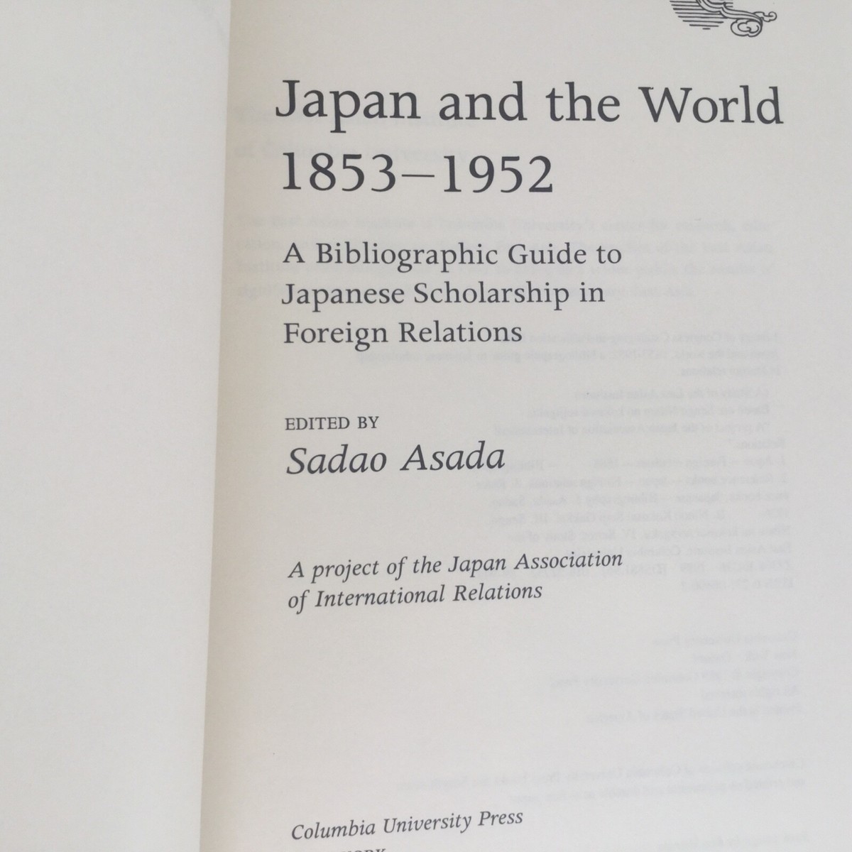Asada JAPAN & THE WORLD 1853-1952 Japanese Scholarship in Foreign