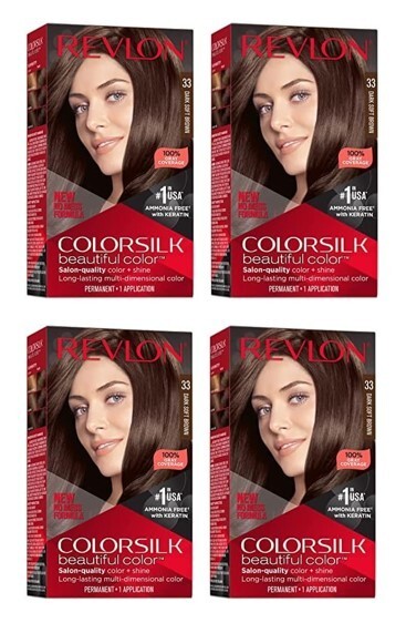 Silk Beautiful Color With Keratin 33 Dark Soft Brown Lot Of 