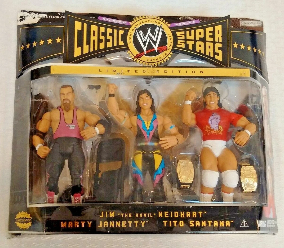 WWE Jakks Classic Wrestling Figure MOC 3 Pack NEIDHART JANNETTY