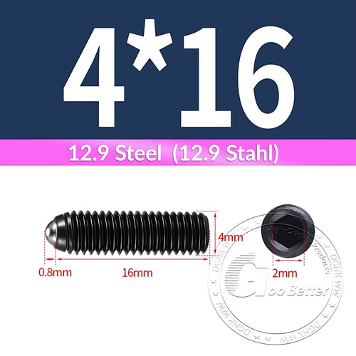 Ball / Spring Plunger Point Grub Screw M3 M4 M5 M6 M8 M10 M12 Set Slotted Screws - Picture 31 of 86