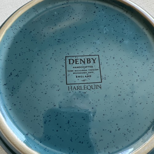 Harlequin by Denby-Langley 8" Souffle in Blue / Green - Picture 8 of 9