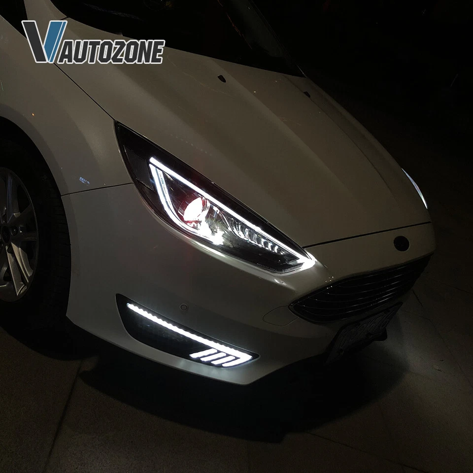 Pair LED Projector Headlights For 2015-2018 Ford Focus DRL Sequential Indicators - image 2 of 4