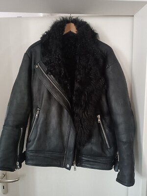 J. Lindeberg Designlederjacke Lammfell Damen Gr. M schwarz Neupreis 1.300,-