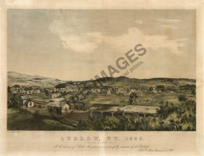 Panoramic View of Ludlow Vermont 16x20