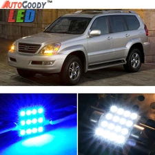 19 x Premium Blue LED Lights Interior Package Kit for 03-09 Lexus GX470 + Tool