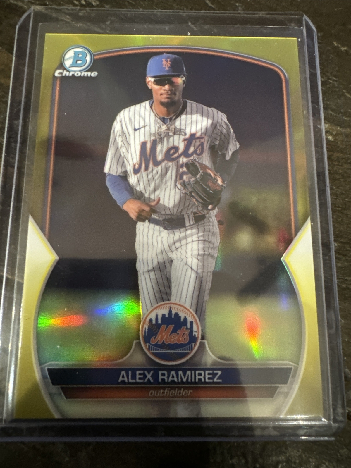 2023 BOWMAN CHROME YELLOW REFRACTOR New York METS ALEX RAMIREZ /75 #BCP-211
