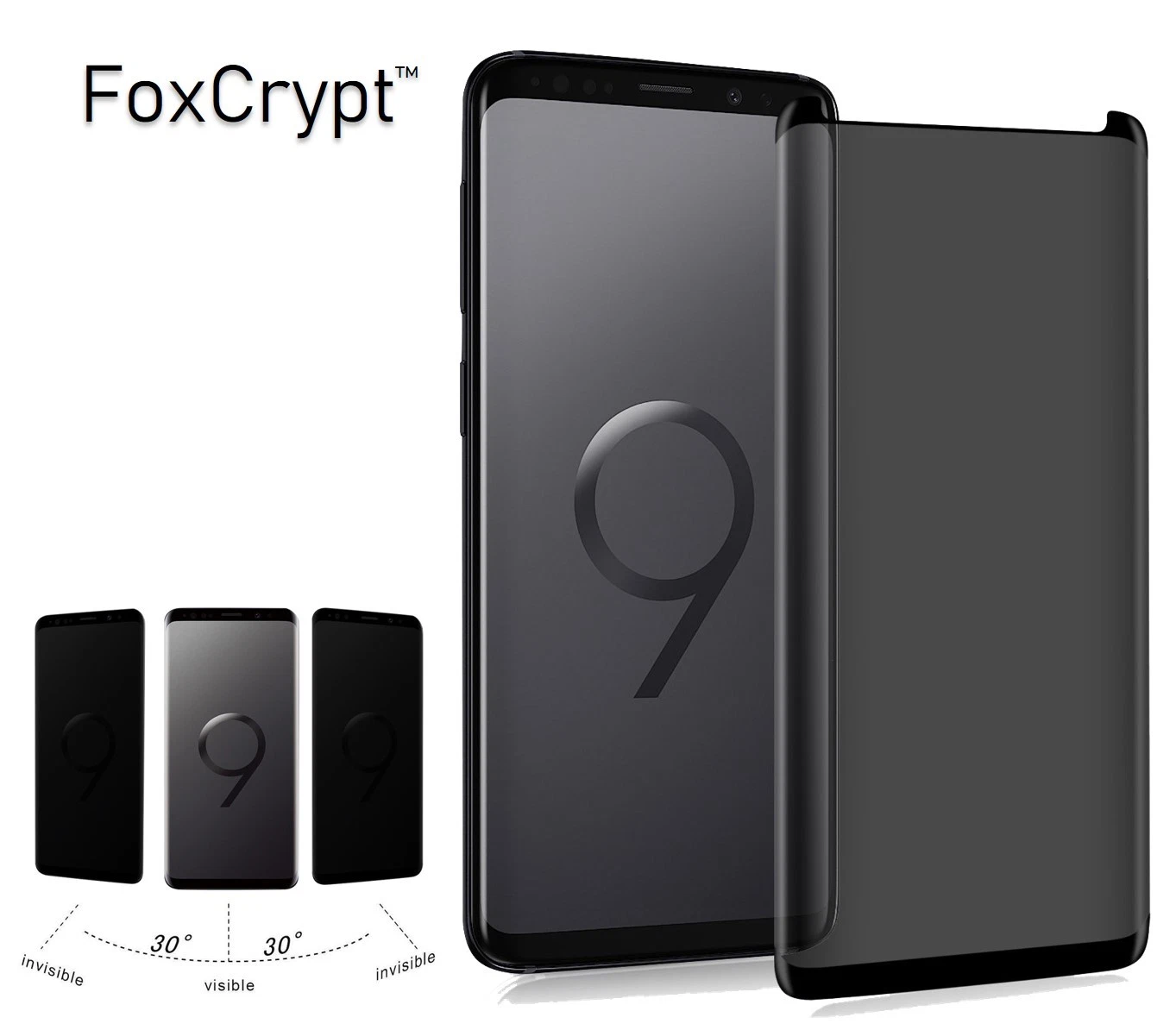 PRIVACY Anti Spy Privacy Glass Film Protector For Samsung S9, S9+ BLACK