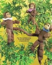 MONKEY FAMILY 3 STUFF ANIMALS TOY CROCHET PATTERN INSTRUCTIONS