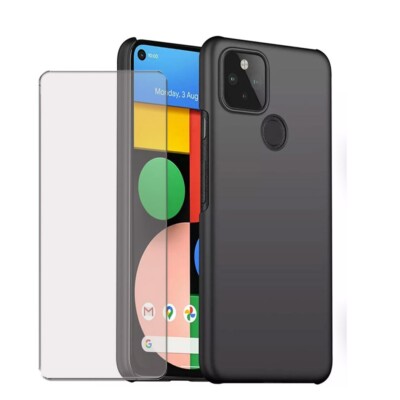 Für Google Pixel 5 5G 6.0'' Hülle - Slim Hard Case Matt Cover + Displayschutz