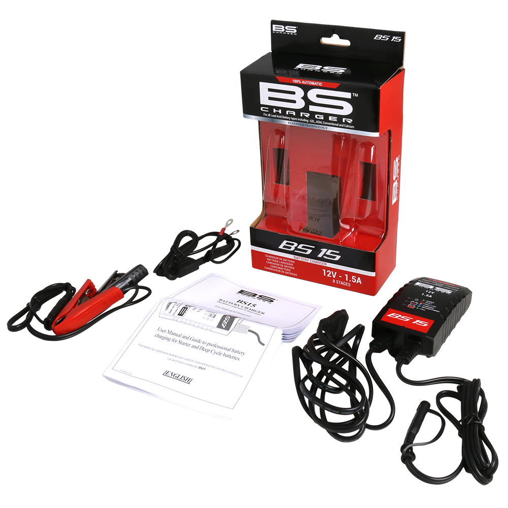 BS CHARGER CARICATORE RIPARATORE DI BATTERIA BS BATTERY BS15 1,5 AH