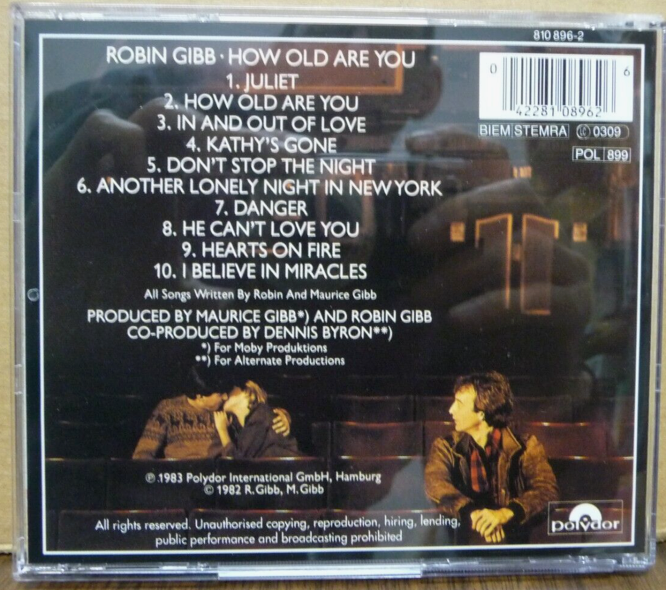 Robin Gibb SIGNED/AUTOGRAPHED How Old Are You? CD 1983 Polydor German