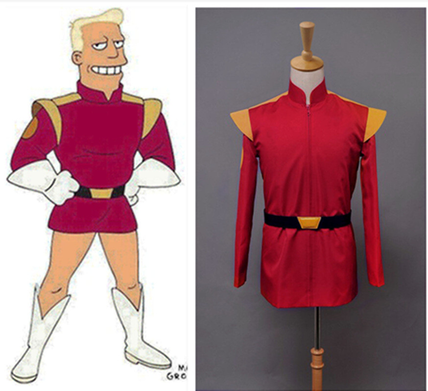 Cosplay Futurama Captain Zapp Brannigan Red Uniform Halloween