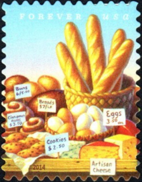 Pan y huevos del mercado de agricultores de Estados Unidos #4912 MNH 2014
