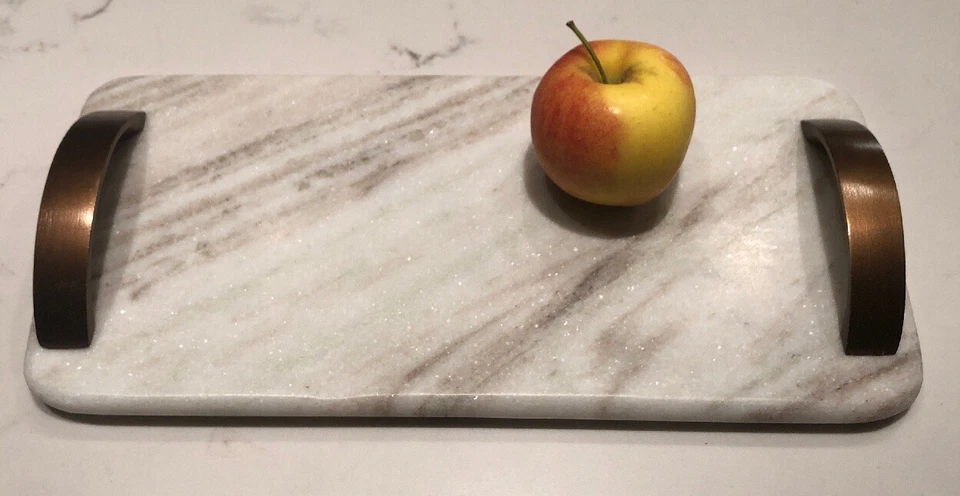 Marble Cheese Tray Rectangular with Handles Imax 95764 Lauren Tray - Image 3 of 4