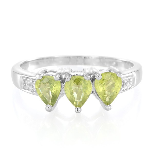 Cavill Silberring 925 Sterlingsilber Mosambik Saphir 1,3Ct GrüN Damen--image