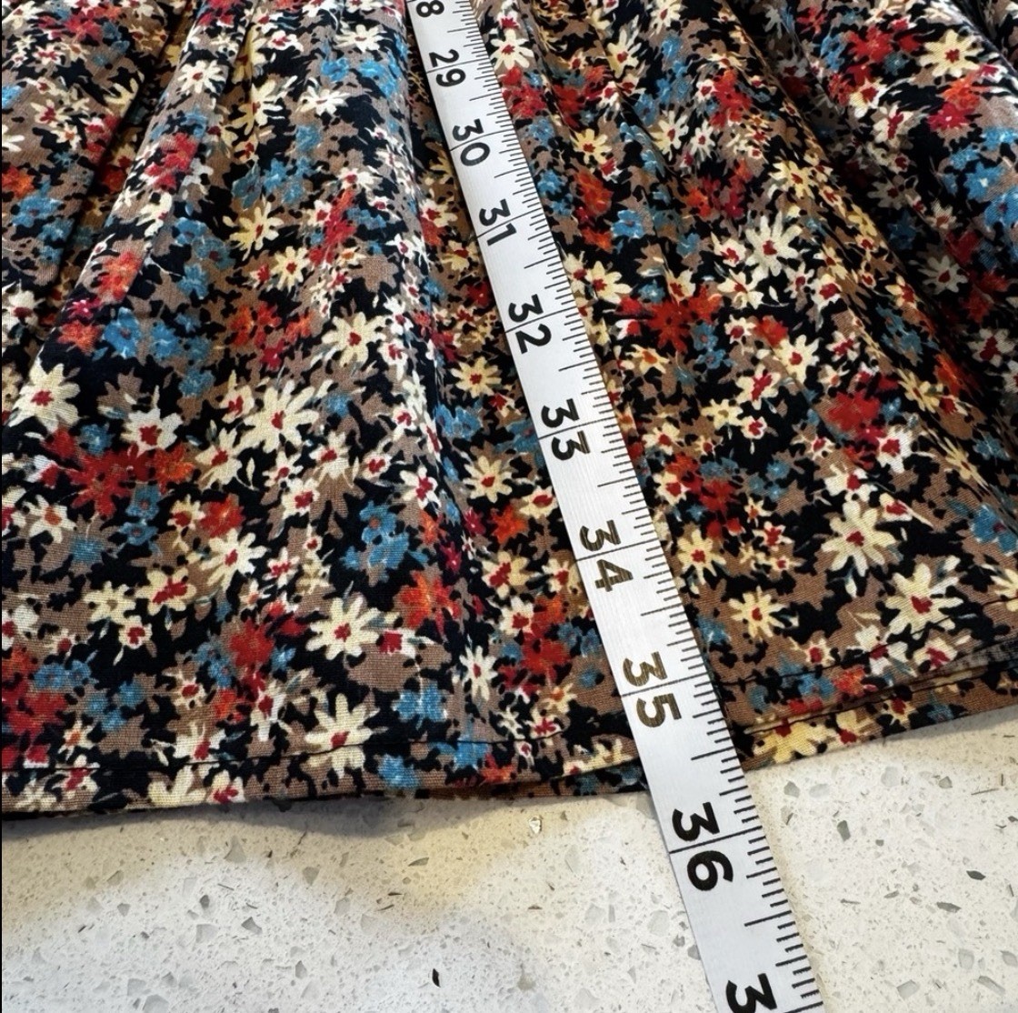 Mango Embroidered Floral Dress Boho Cottagecore Long Sleeve Ruffle Neck S NWT thumbnail 12