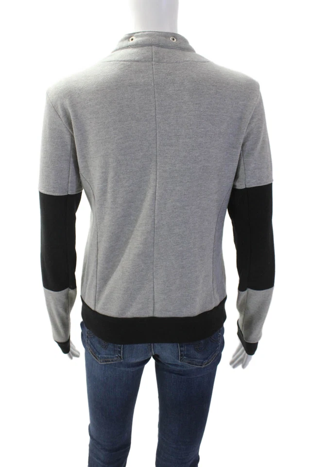 Chaqueta de motociclista Aqua para mujer gris cierre a presión cuello alto talla XS Foto 3 de 4