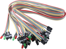 6-Pack Computer Case LED Light PC Reset Switch with LED Lights, ATX Power Supply