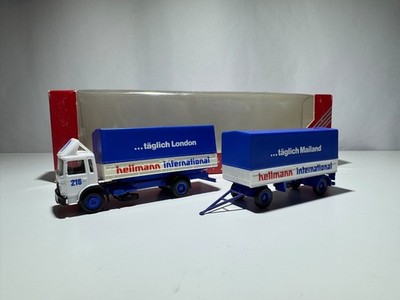1:87 Herpa MAN Tandem LKW ''Hellmann'' Blau-Weiß OVP Modellauto #813
