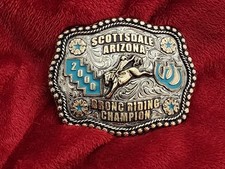 Rodeo  2000  Bronc Riding X-TREME Champion Trophy Buckle  Scottsdale Az  Rare  738