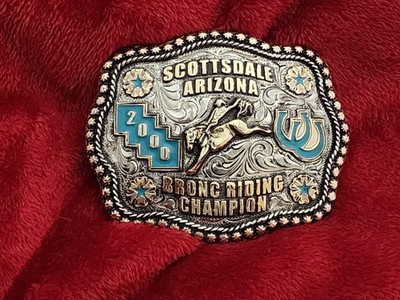 Rodeo☆2000☆Bronc Riding X-TREME Champion Trophy Buckle☆Scottsdale Az ...
