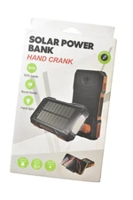 Solar Power Bank Hand Crank Charger Flashlight Compass Orange USB SOS LED Camp