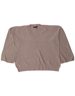 Marks & Spencer Damen V-Neck Pullover Pulli UK 22 3XL Grau Gefleckt Baumwolle DD02