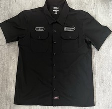Dickies Nitro Circus Unisex L Black Twill Button-Front Work Shirt