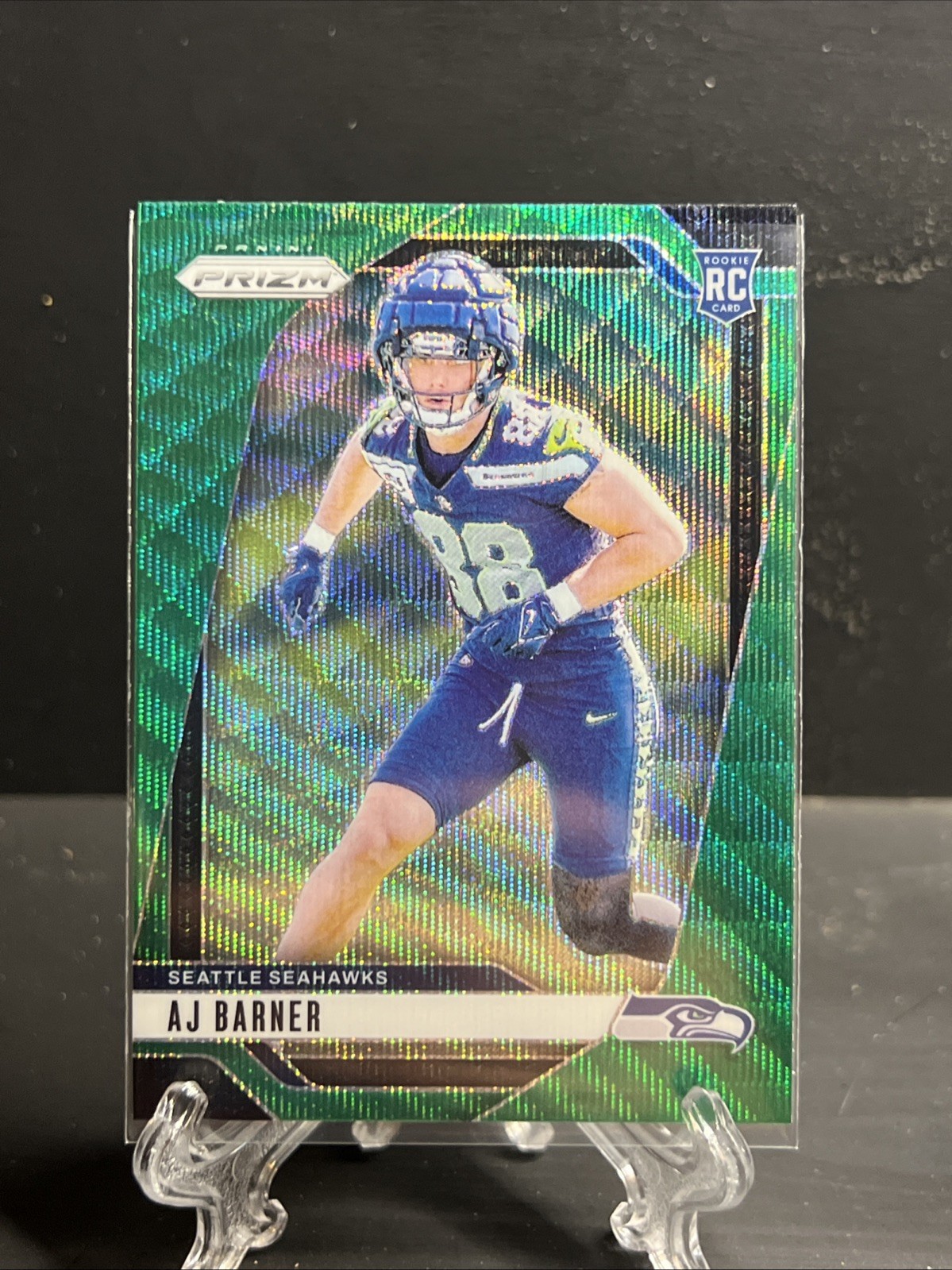 2024 Panini Prizm - Rookies AJ Barner #304 Green Wave Prizm (RC)