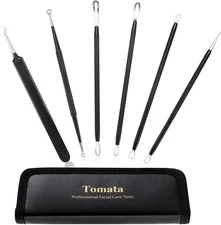 Blackhead Remover Pimple Popper Tool Kit - (6 Piece Kit) - Professional Stainles