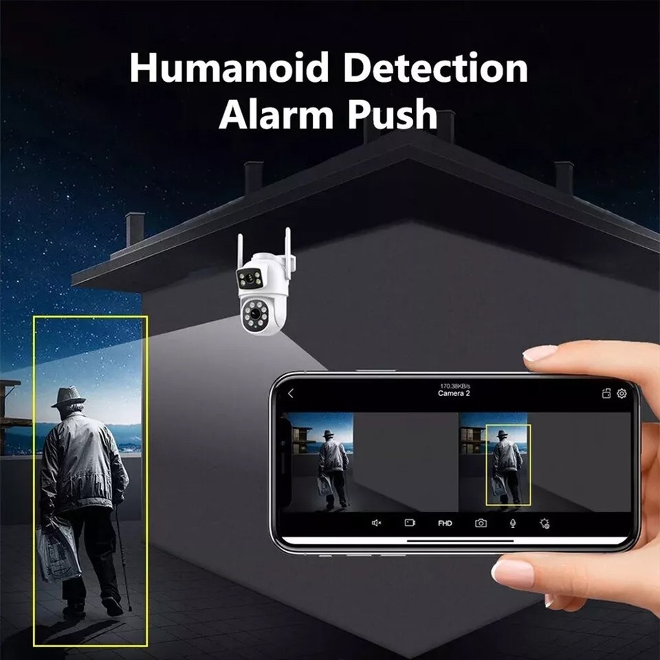 8MP Wireless IP Camera WIFI Outdoor CCTV PTZ Smart Home Security IR Cam ...