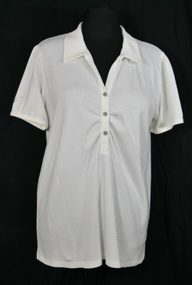 TRIGEMA Made in Germany Stretch Shirt Poloshirt Weiß Modern Edel Größe 44/46 TOP