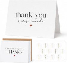 Thank You Cards with Envelopes Bulk Pack of 40 - Classic Fonts Design