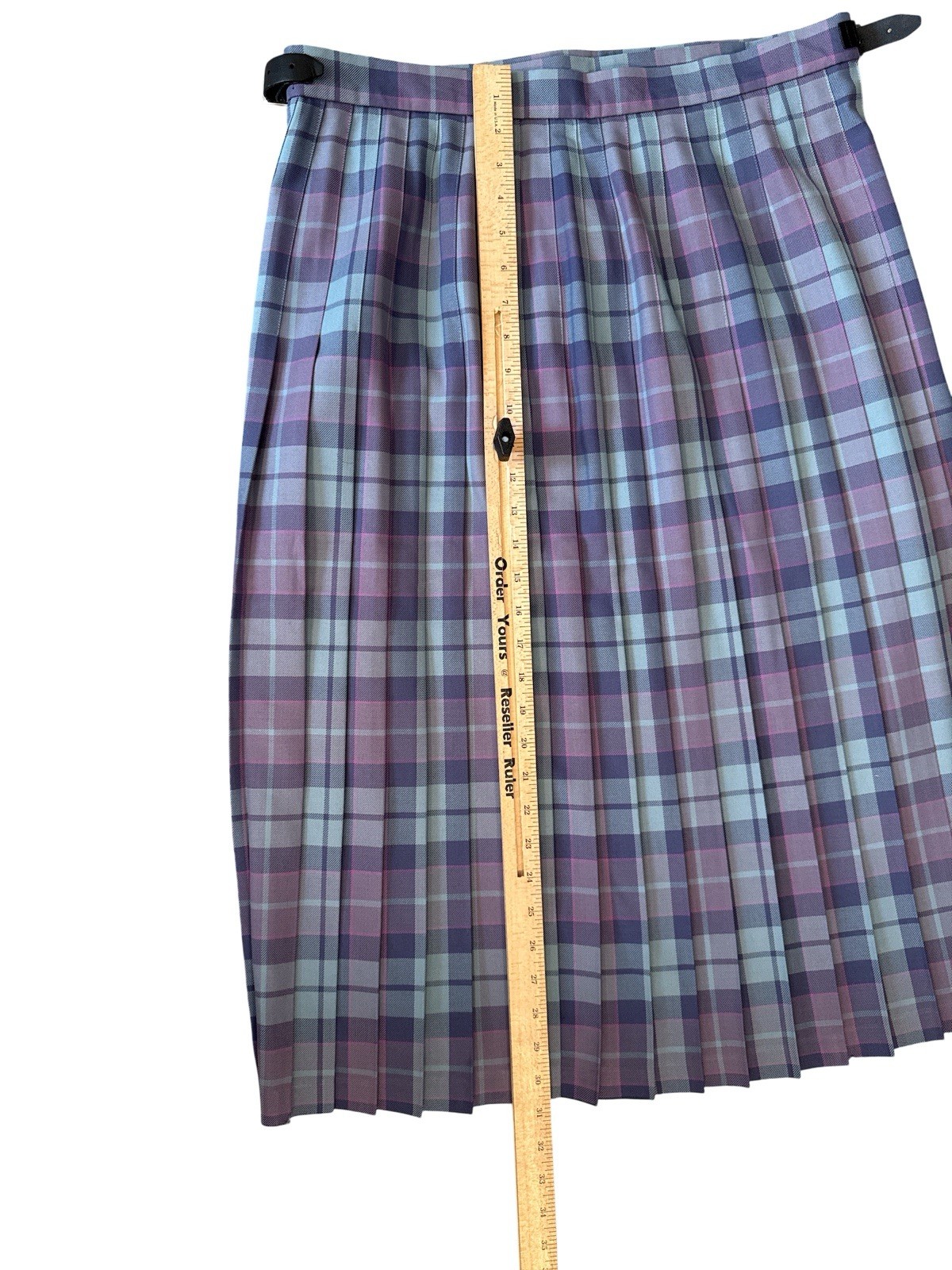 James Pringle Weavers Kilt Skirt Heathered Tartan Pleated Sz 18 Made in Scotland image 5
