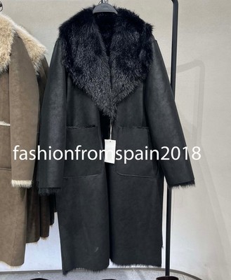 ZARA NEW WOMAN REVERSIBLE FAUX FUR DOUBLE-FACED COAT BLACK XS-XXL