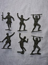 Vintage 1965 MARX Russian Soldiers 54mm Dark Green Lot of 6