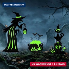 Halloween Witch Yard Signs 3 Pack Outdoor Metal Witch Yard Stakes