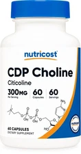 Nutricost CDP Choline (Citicoline) 60 Capsules - 300mg