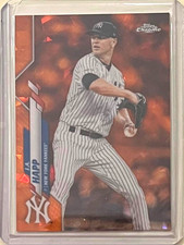 2020 TOPPS CHROME ORANGE SAPPHIRE J.A. HAPP SERIAL #/D /25 CARD NEW YORK YANKEES