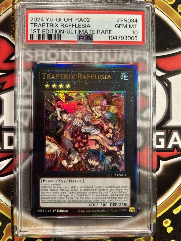 YuGiOh TRAPTRIX RAFFLESIA RA02-EN034🔥PSA 10 GEM🔥1st EDITION-2024 ULTIMATE RARE - Image 2 of 4