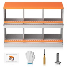 6 Holes Chicken Nesting Box Poultry Perch Brooding Box Eggs Automatic Collection