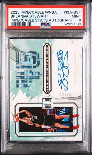 2025 WNBA BREANNA STEWART PANINI IMPECCABLE STARS AUTO /45 PSA 9 POP 1