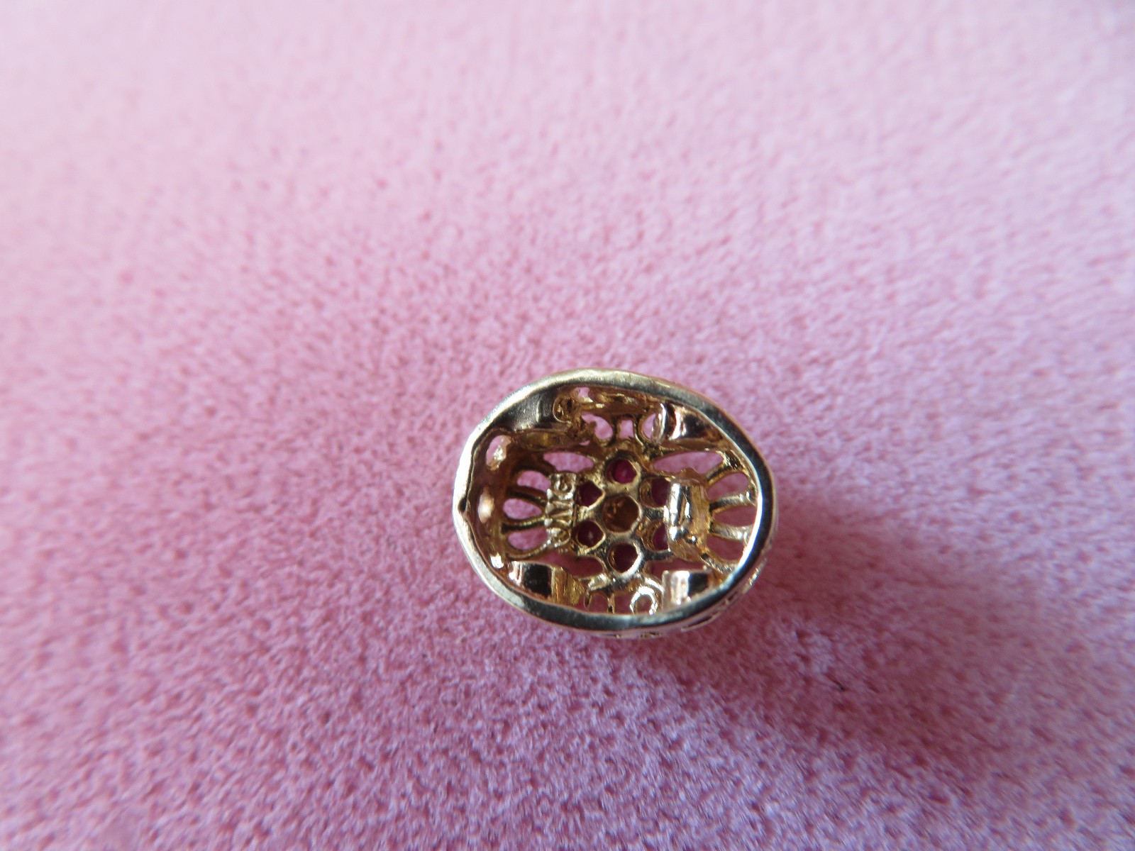 OMG 10K Solid Two Tone Gold Ruby Slide Charm for … - image 3