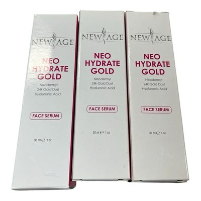 New Age Neo Hydrate Gold Face Serum Hyaluronic Acid 1 oz Lot Of 3 New