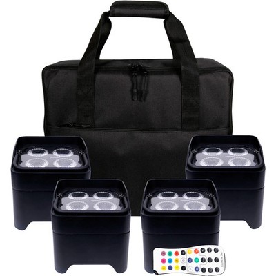 ColorKey MobilePar Mini HEX 4 Battery-Powered Wireless LED Effects Light, 4-Pack